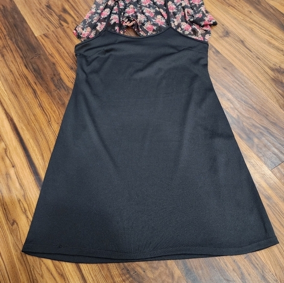 Monteau Semi sheer Floral Dress Longsleeve Dark Romantic - Picture 13 of 15